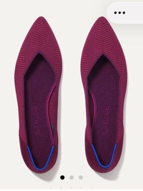 Rothy’s The Point Cabernet Herringbone Flats Size 6.5